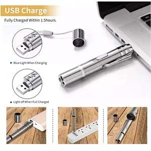 3 in 1 Rechargeable Mini Multi Function Aluminum LED Light Flashlight Pet Cat Catch Laser Pen Pointer Interactive Exercise Toy