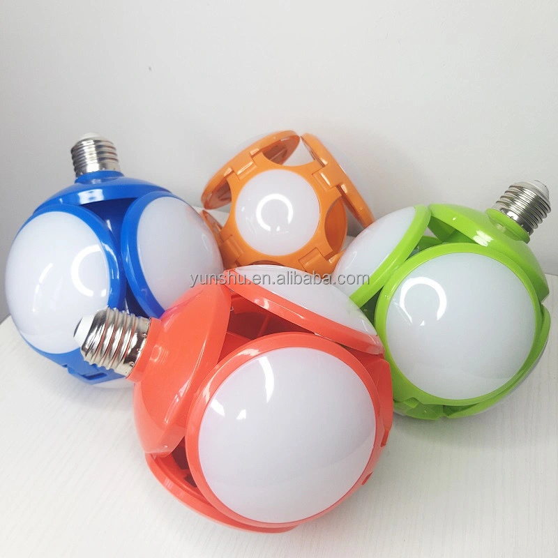 new portable b22 e27 led football bulbs rechargeable 9 watt deformed leaf light 9w 15w folding ufo energy saving lamp