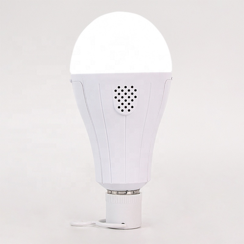 Smart high capacity dual battery rechargeable sensor led bulb light  b22 e27 7w 9w plastic emergency energy saver induction lamp