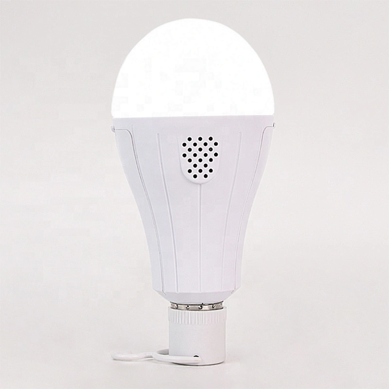 Smart high capacity dual battery rechargeable sensor led bulb light  b22 e27 7w 9w plastic emergency energy saver induction lamp