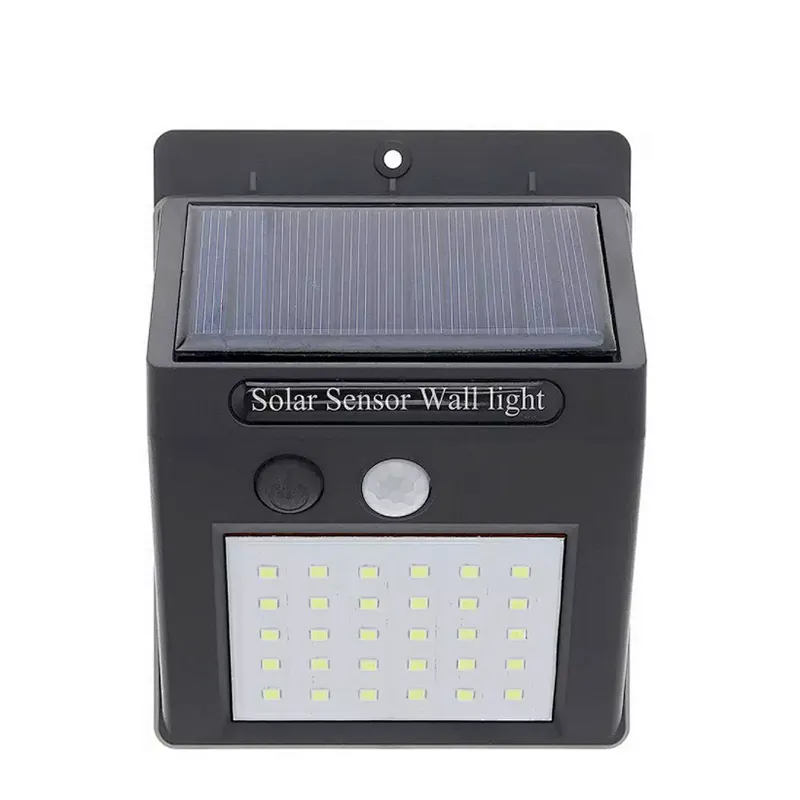 2022 Hot sale sunlight powered motion sensor fence ip65 waterproof modern 30 led solar wall light for outdoor backyard garden