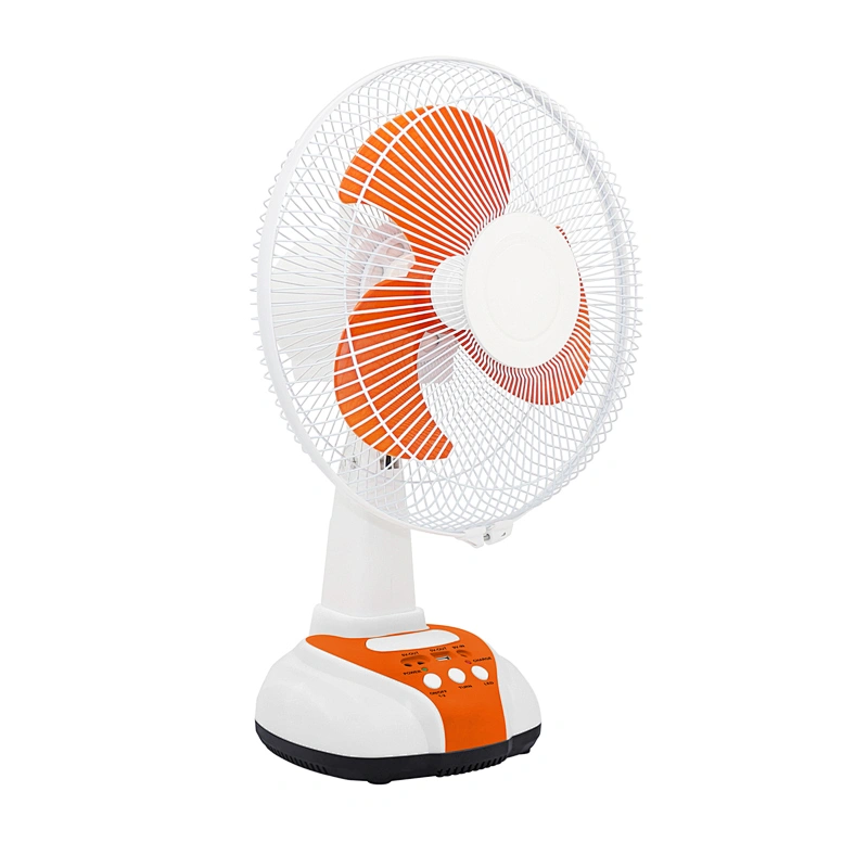 12 Inch Rechargeable Emergency Table Fan Plastic charger AC DC Oscillating  OEM Table Fan Rechargeable Fan