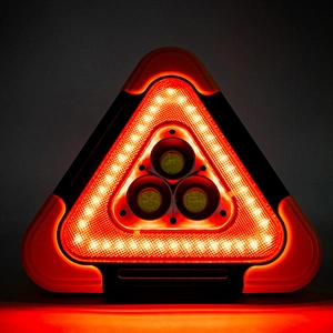 3 COB Red Triangle Warning Work Light 30W LED Triangle Roadside Lamp1200mAh Car Emergency Safety Light