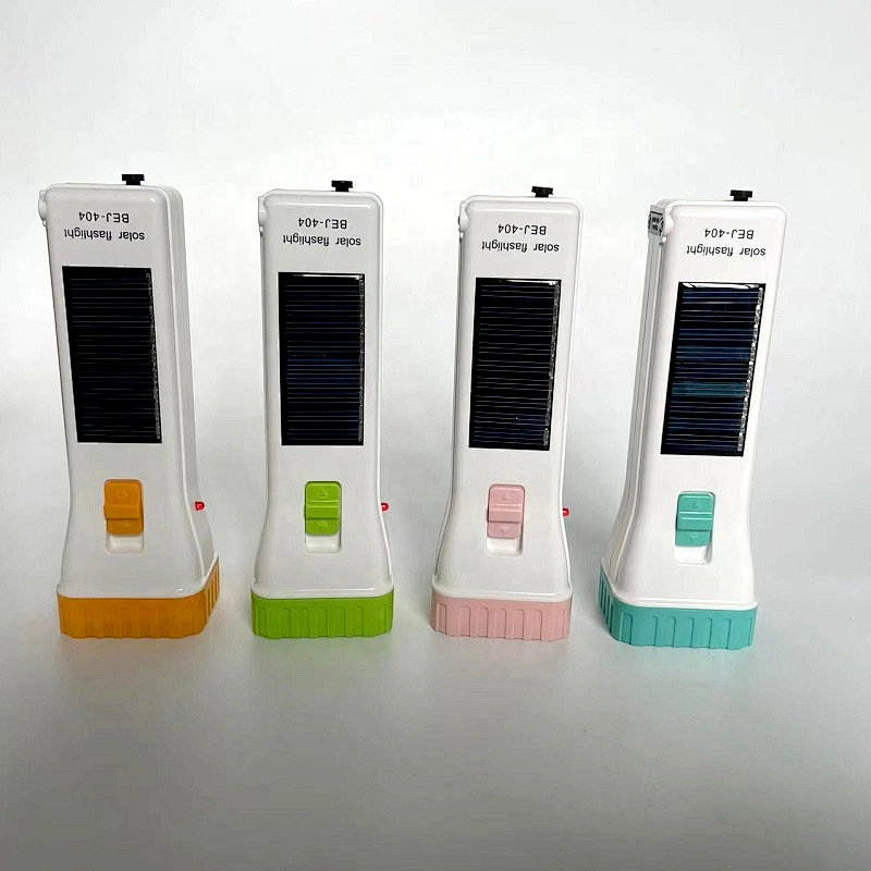 BEJ-404 Cheap Outdoor Portable Pocket Solar Rechargeable Emergency Plastic1W LED Flashlight
