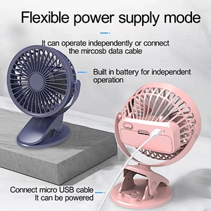 New Clip Fan Wireless Portable Loop With Clip 360 Degree Oscillating Car Table Home Use Fan Mini Clip Fan