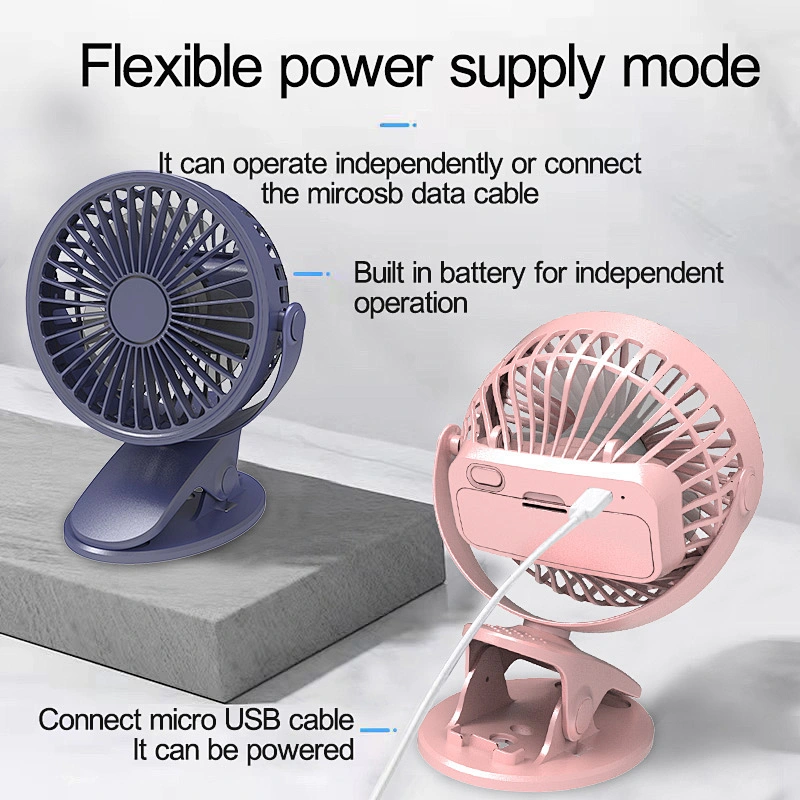 New Clip Fan Wireless Portable Loop With Clip 360 Degree Oscillating Car Table Home Use Fan Mini Clip Fan