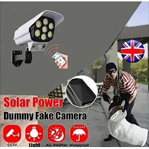 Cheap Wholesale 3 Mode Solar Energy Sensor LED Flood Light  IP65 Waterproof  Simulation Camera Camouflage Monitoring Street Lamp