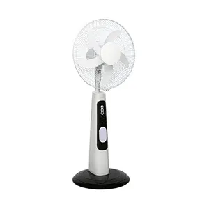 16 Inch 12V DC Solar Fan Solar Powered AC DC Rechargeable Fan Price Cheap Stand Solar Fan with Panel and LED Light