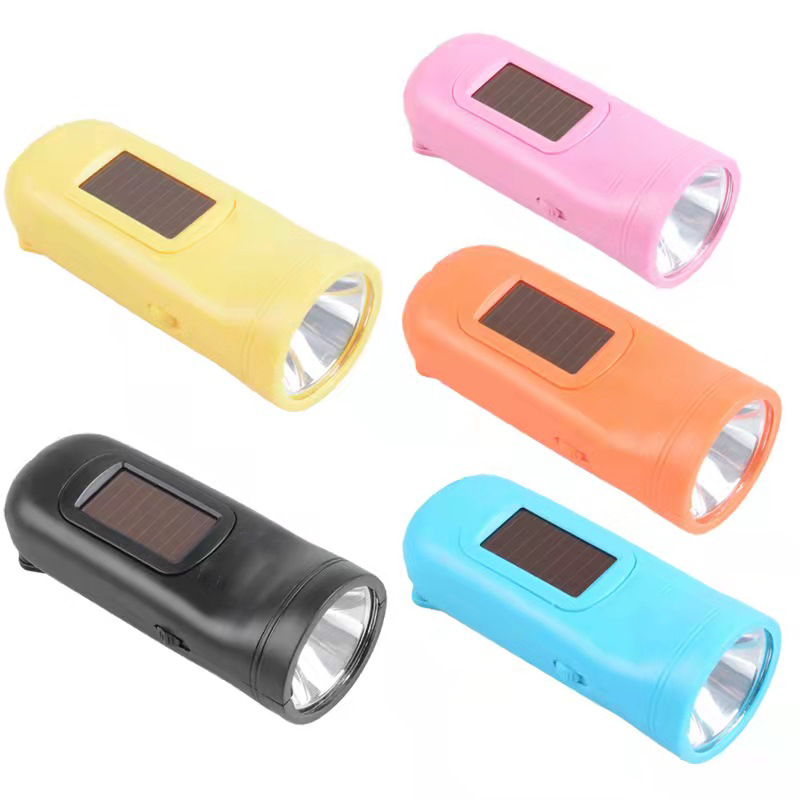 Outdoor tool solar hand crank flashlight rechargeable waterproof led emergency light
