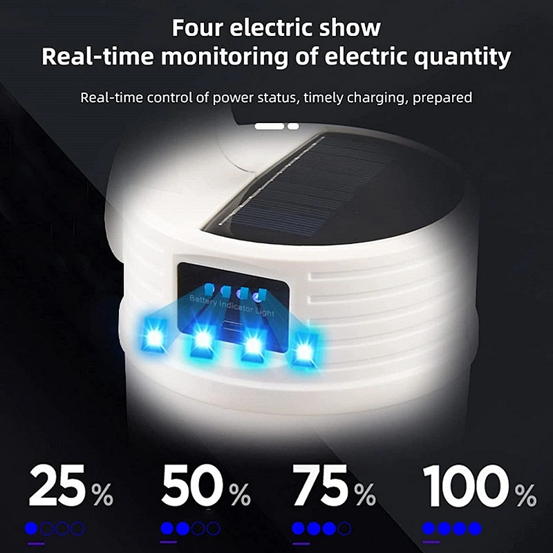 Multifunctional Solar Camping Lamp Portable Waterproof Flashlight With 8 Light Modes Led Lantern Rechargeable Emergency Lamp
