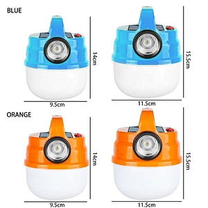 HB-V70 Solar Rechargeable Emergency Lantern with 1W Light + 32*LED Lamp Bead 1200mAh USB Charging Wire Handle Hook