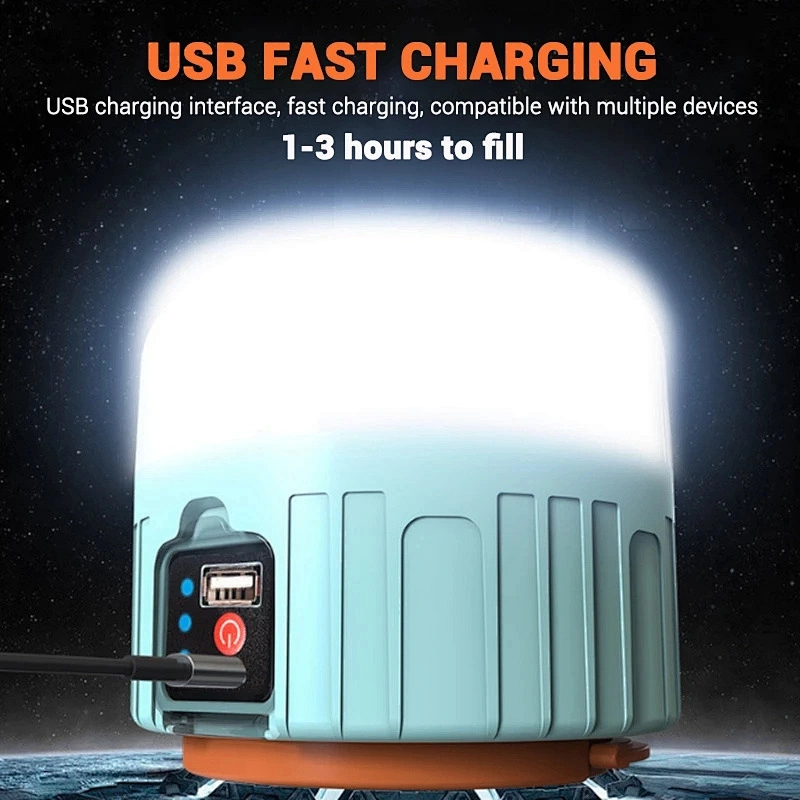 Portable Lanterns Emergency Lights 1000 Watts Solar LED Camping Light USB Rechargeable Bulb For Outdoor Tent Lamp For BBQ Hiking