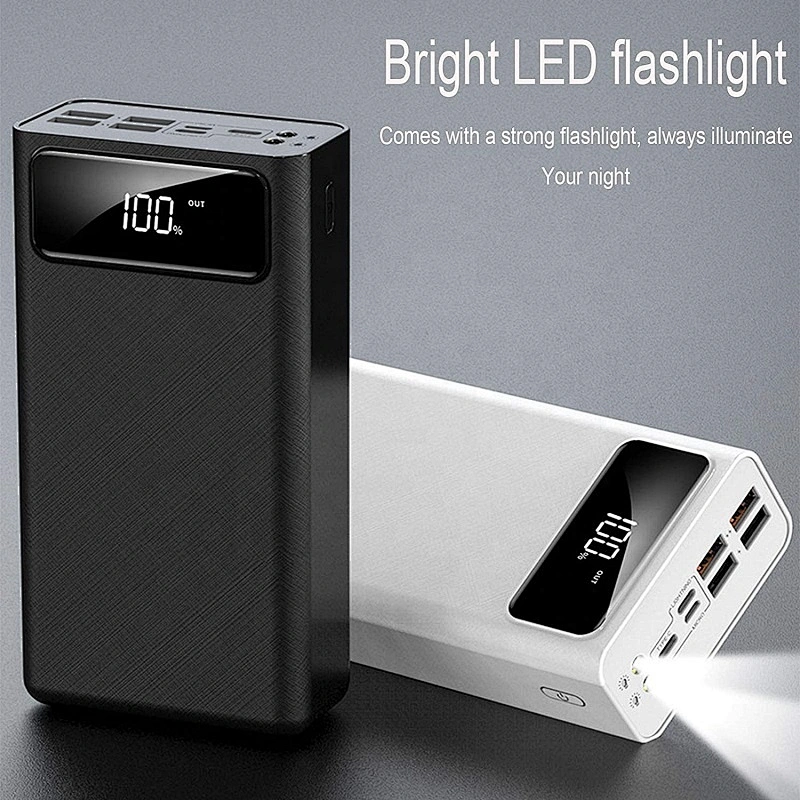 OEM logo USB Ports Portable Charger Led Lights 3 Input 4 Powerful Output Charger Large Capacity power bank 50000 mAh