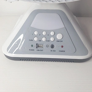 Rechargeable electric 16 inch emergency ac dc table fan with led lamp