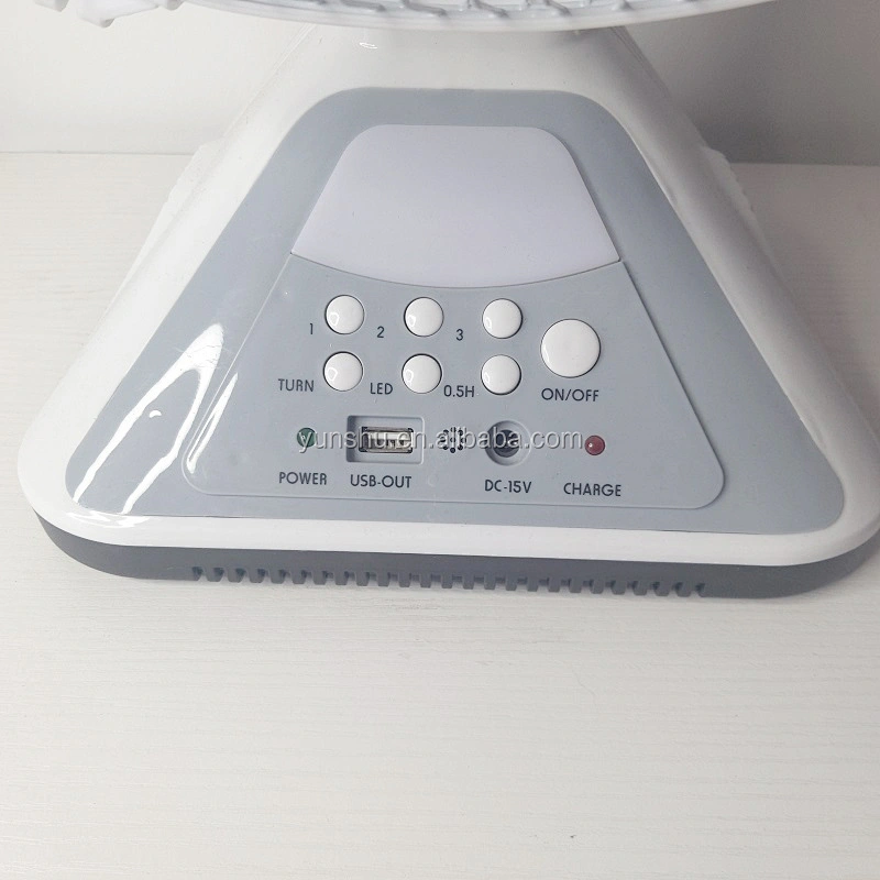 Rechargeable electric 16 inch emergency ac dc table fan with led lamp