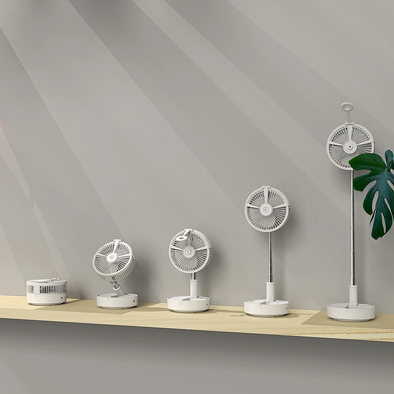 Telescopic Oscillating Timer Circulation Humidifier Table LED Light Lamp Mist Cool Fan With Remote Control