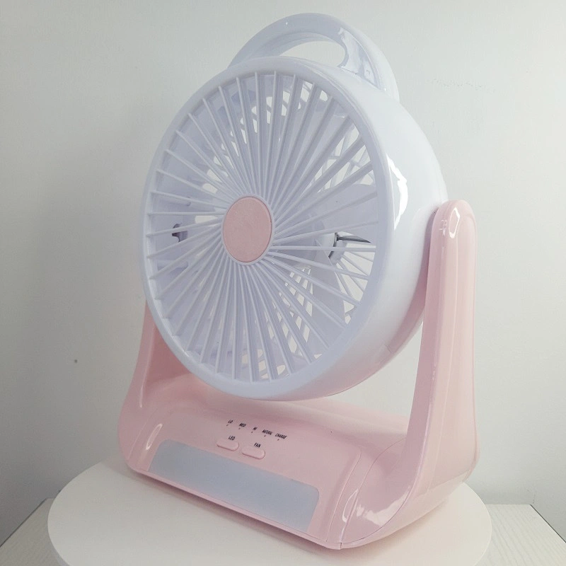 Custom  portable wireless usb rechargeable air circulation desk stand electric fan with led light DC motor 5V 12V 6 8 12 16 inch