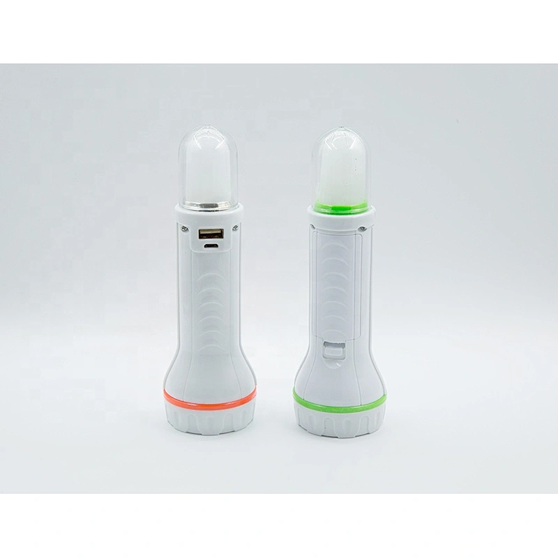 Plastic micro LED camping emergency torch light AA dry battery operated multifunctional flashlight