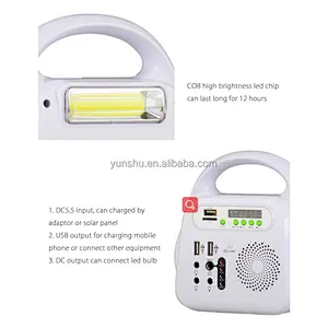 Multi-function alternative energy generators home solar powered system with power bank radio mobile charge emergency lighting