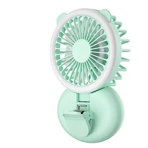 OEM Makeup MINI LED Light Fan Beauty Fill Light Neck Hanging Fan Mini USB Battery Rechargeable Handheld Fan