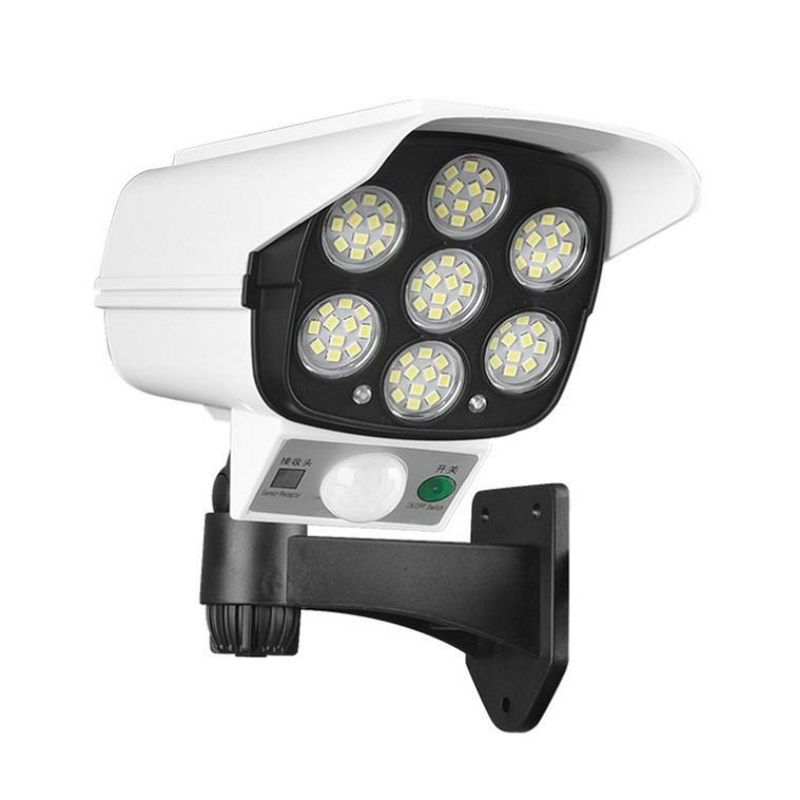 Factory Price Motion Sensor Security Dummy Simulation Monitoring Camera Solar Induction Garden 77 LED Wireless Electric Light