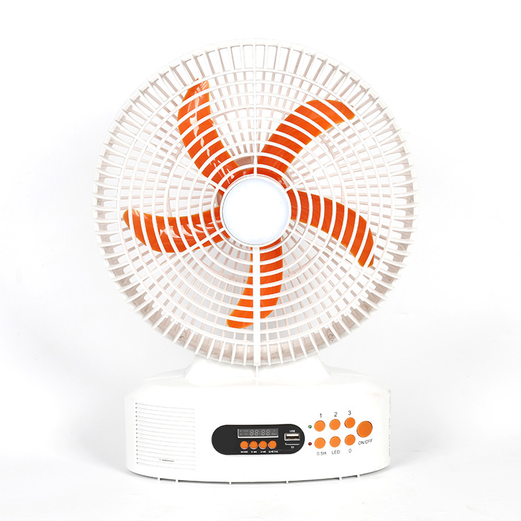 AC DC 12 inch rechargeable fan light small solar panel fan for home appliances and kitchen appliances with speaker