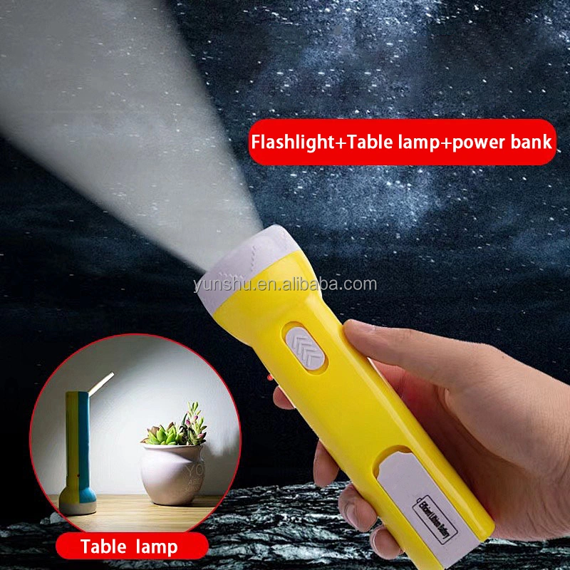 Solar power portable waterproof usb rechargeable LED torch flashlight hlm with folding desk lamp 1200 mah power bank