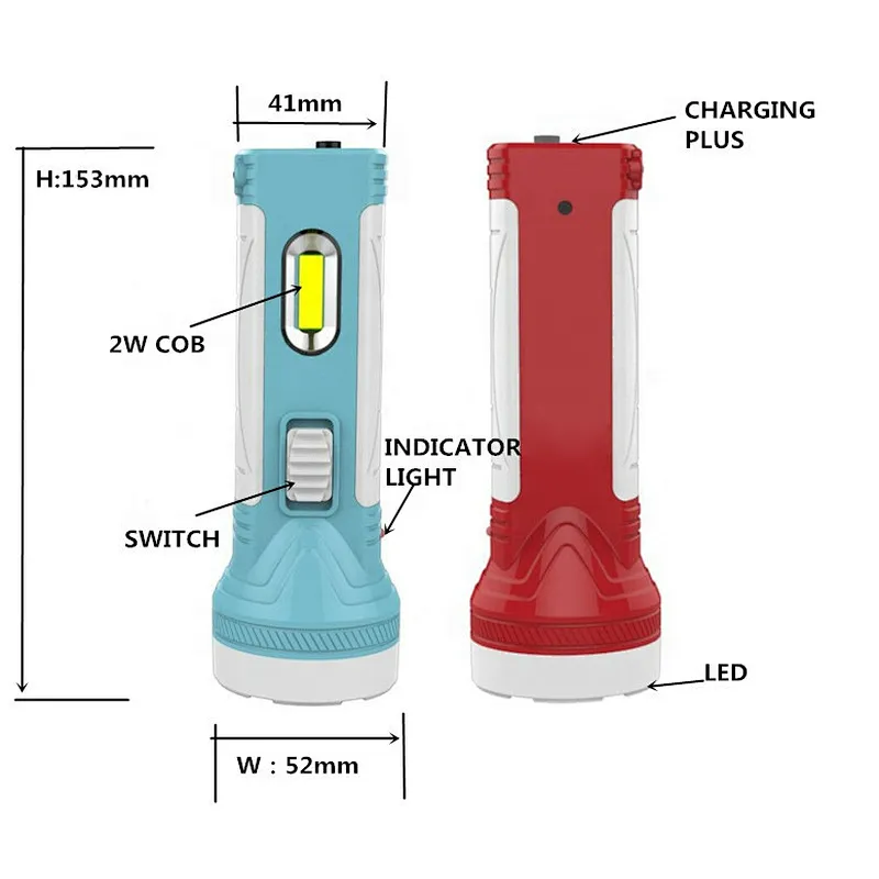 Multi function cheap yuyao plastic flashlight rechargeable torch light