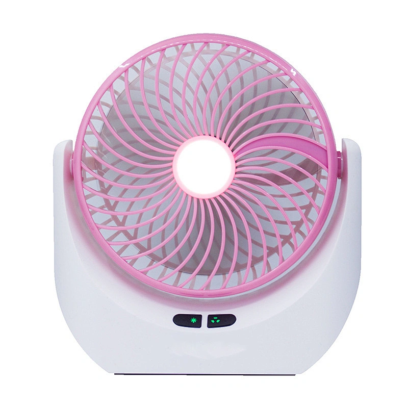 Rechargeable Table Fan with 3 Speeds and LED Light feature Quiet Operation Portable USB desk Fan