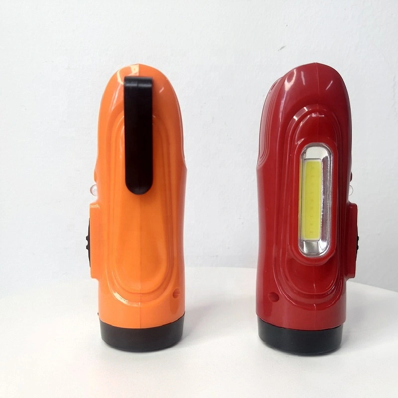 Portable plastic body rechargeable high power led mini flashlight with clip and side lamp