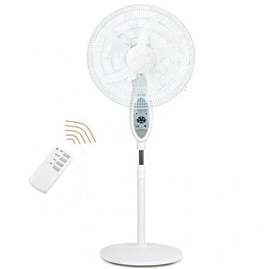 Portable rechargeable battery dc motor 220v stand heavy base remote control floor padestal fast fans for home use 18 inch