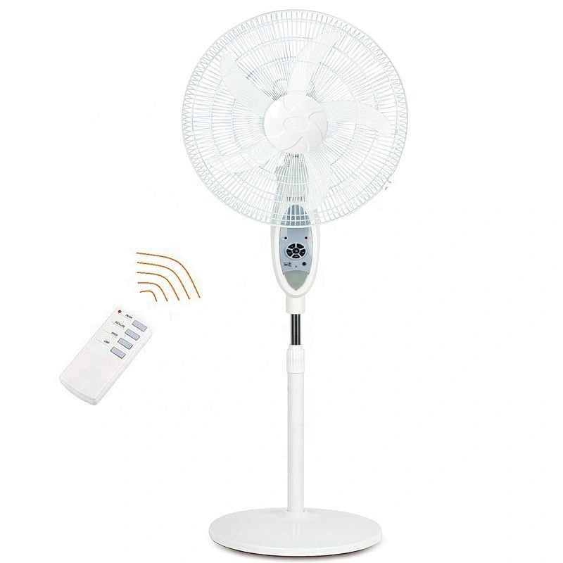 Portable rechargeable battery dc motor 220v stand heavy base remote control floor padestal fast fans for home use 18 inch