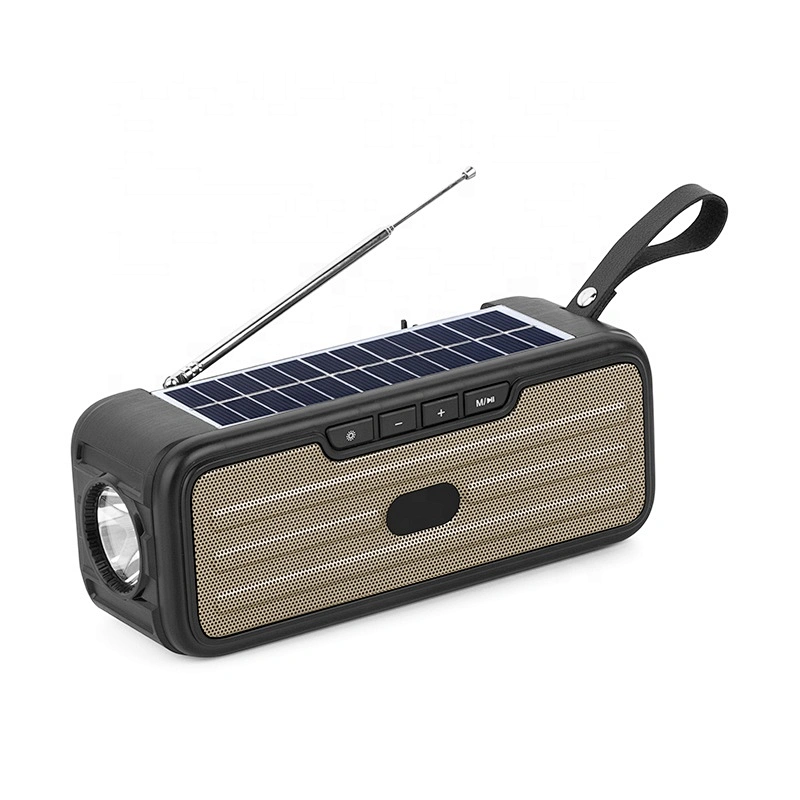 2022 original solar portable waterproof usb music small speaker with 10W multi functional led lamp energy power supply