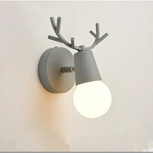 Nordic Indoor Room Lighting Bracket Sales Christmas Decor Antlers Wall Sconce Creative Four Colors Iron bracket light
