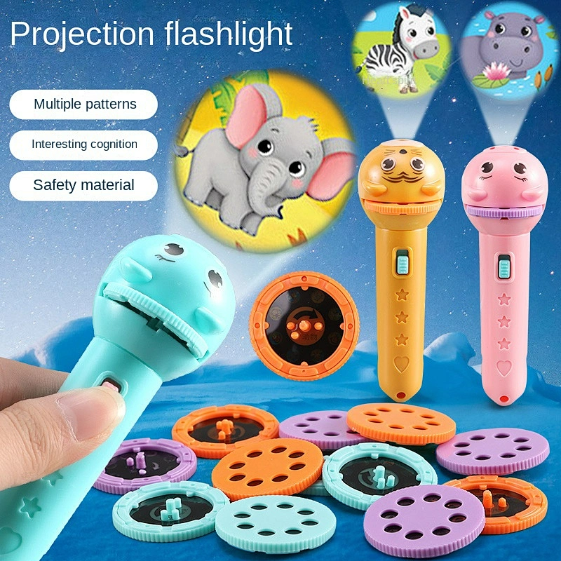 Factory Children Projector Light Flashlight Cartoon Animal Sleeping Night Picture Light Educational Learning Funny Toys