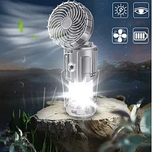 Portable Camping Fan with Portable Tent Collapsible USB Rechargeable Solar Power work light LED light Telescopic Bivouac Lantern
