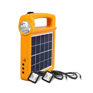 portable aolar panel emergency light kits flood light set multifunctional mini solar lighting system