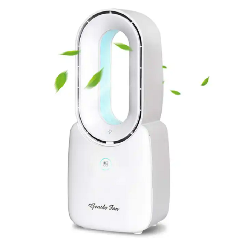 Wholesale Portable Rechargeable Summer Mini  Cooler usb Desktop Table Bladeless Fan with LED Light