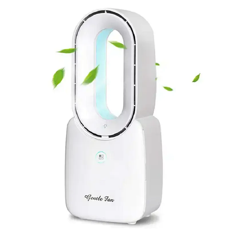 Wholesale Portable Rechargeable Summer Mini  Cooler usb Desktop Table Bladeless Fan with LED Light