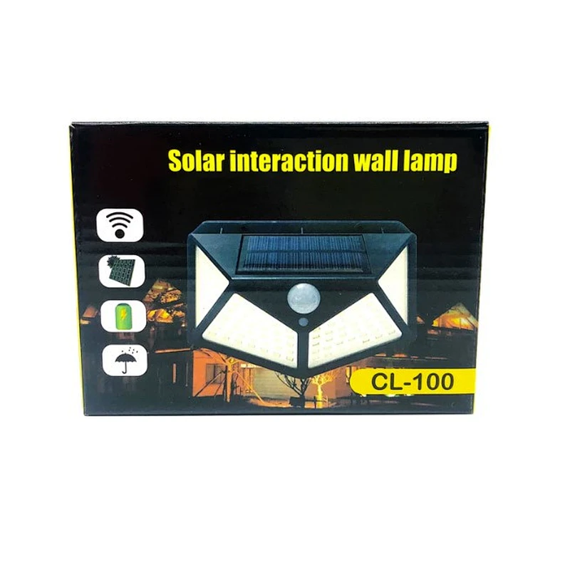 100 LED Solar Light IPR Motion Sensor Wall Light Outdoor Lighting Waterproof Garden Solar Lamp Yard Security Lamp