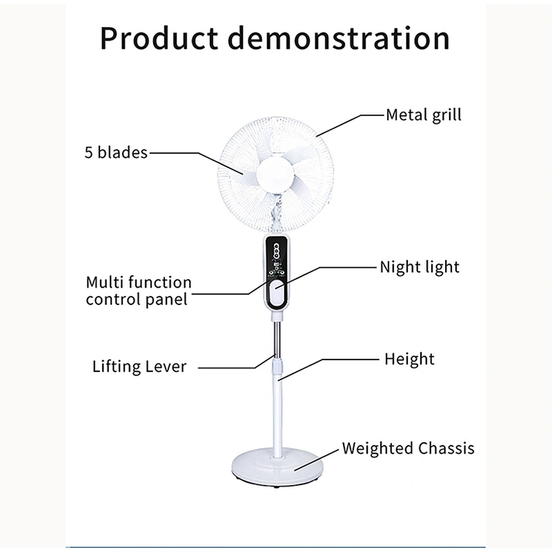 OEM ODM Convenient transportation AC DC solar stand fan for home