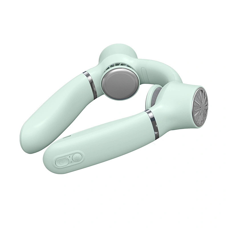 2023 Portable Outdoor Sports Wearable Fan Usb Rechargeable Mini Leafless hanging Neck Fan cooler fan with 4000mah battery