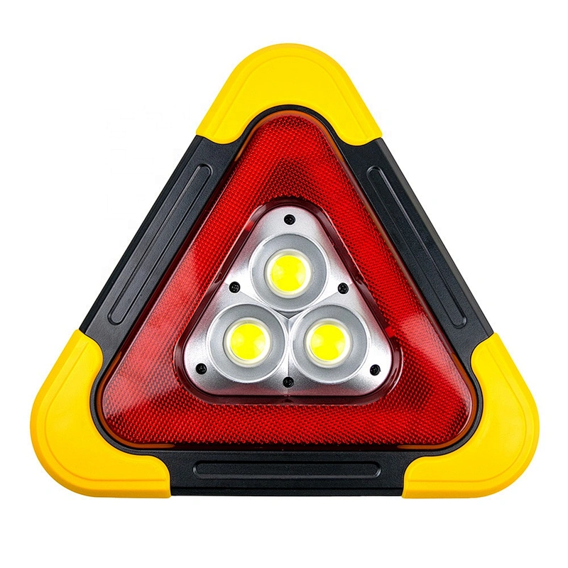 3 COB Red Triangle Warning Stop Sign 30W LED Triangle Roadside Warning Light 1200mAh Car Emergency Safety Warning Light