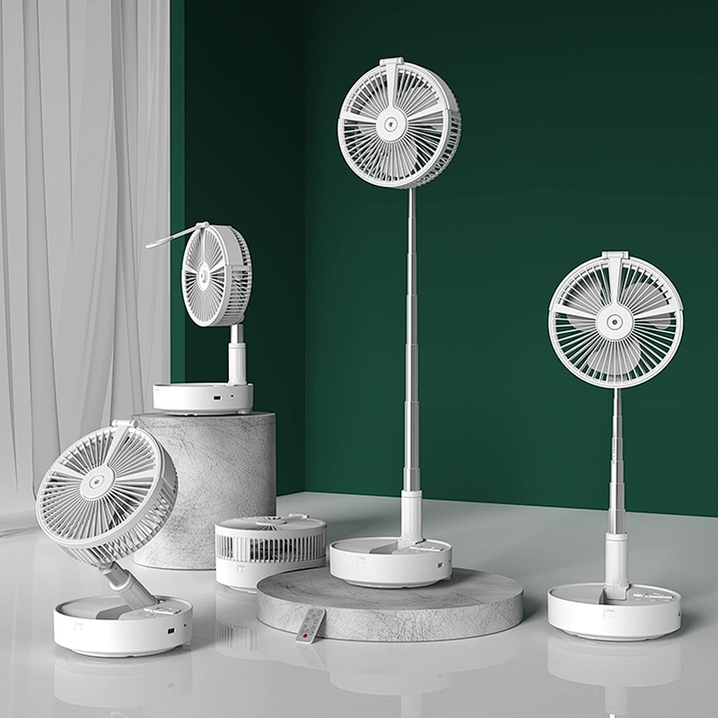 Telescopic Oscillating Timer Circulation Humidifier Table LED Light Lamp Mist Cool Fan With Remote Control