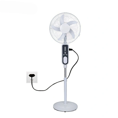 Hot selling 6.4V 16Inch 12V AC/DC High Quality Electric Rechargeable fan with remote control and Solar Panel 5 blades