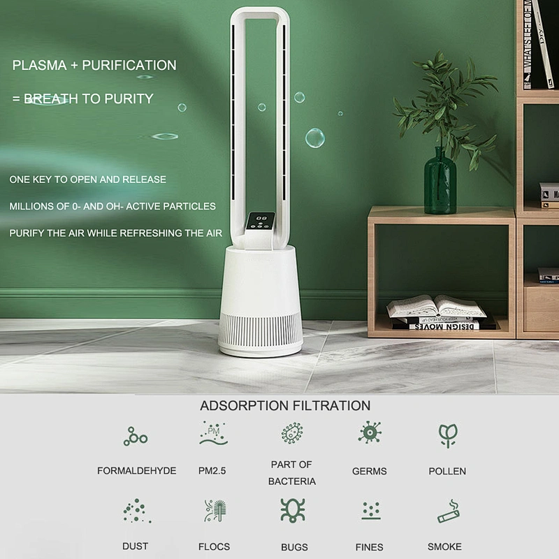 Household 3 in 1 Air Cool Portable Bladeless Tower Fan air Purifier