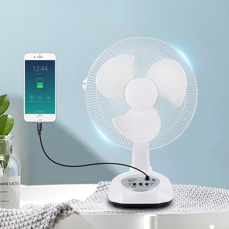Portable Battery Rechargeable Table Fan 12v DC Solar Power Solar Fan With Solar Panel
