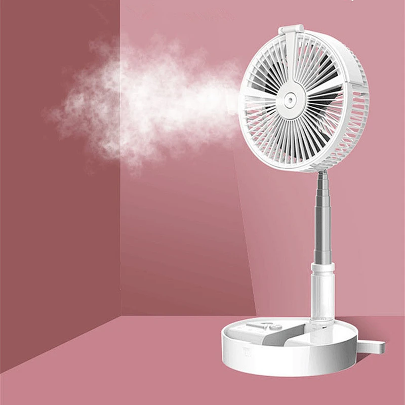 Multi-Function 7200mAh Folding Night illumination air Cooling spray Humidifier fan with mobile phone support