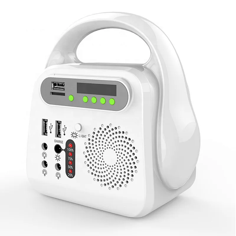 Multi-function alternative energy generators home solar powered system with power bank radio mobile charge emergency lighting