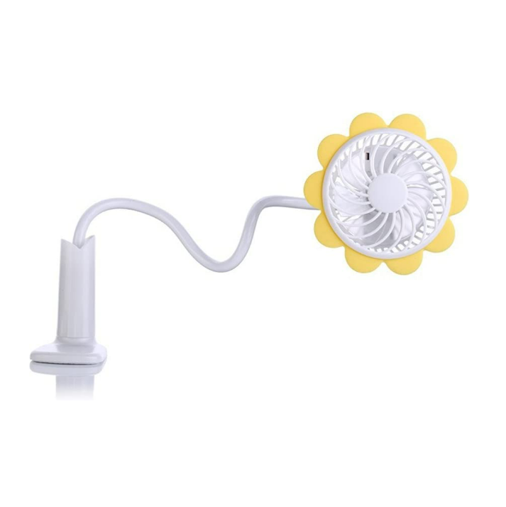 Sunflower Mini Clip Fan Portable Flexible Bendable Multi-angle USB Rechargeable Fan Personal Bedside Desk Table Fan